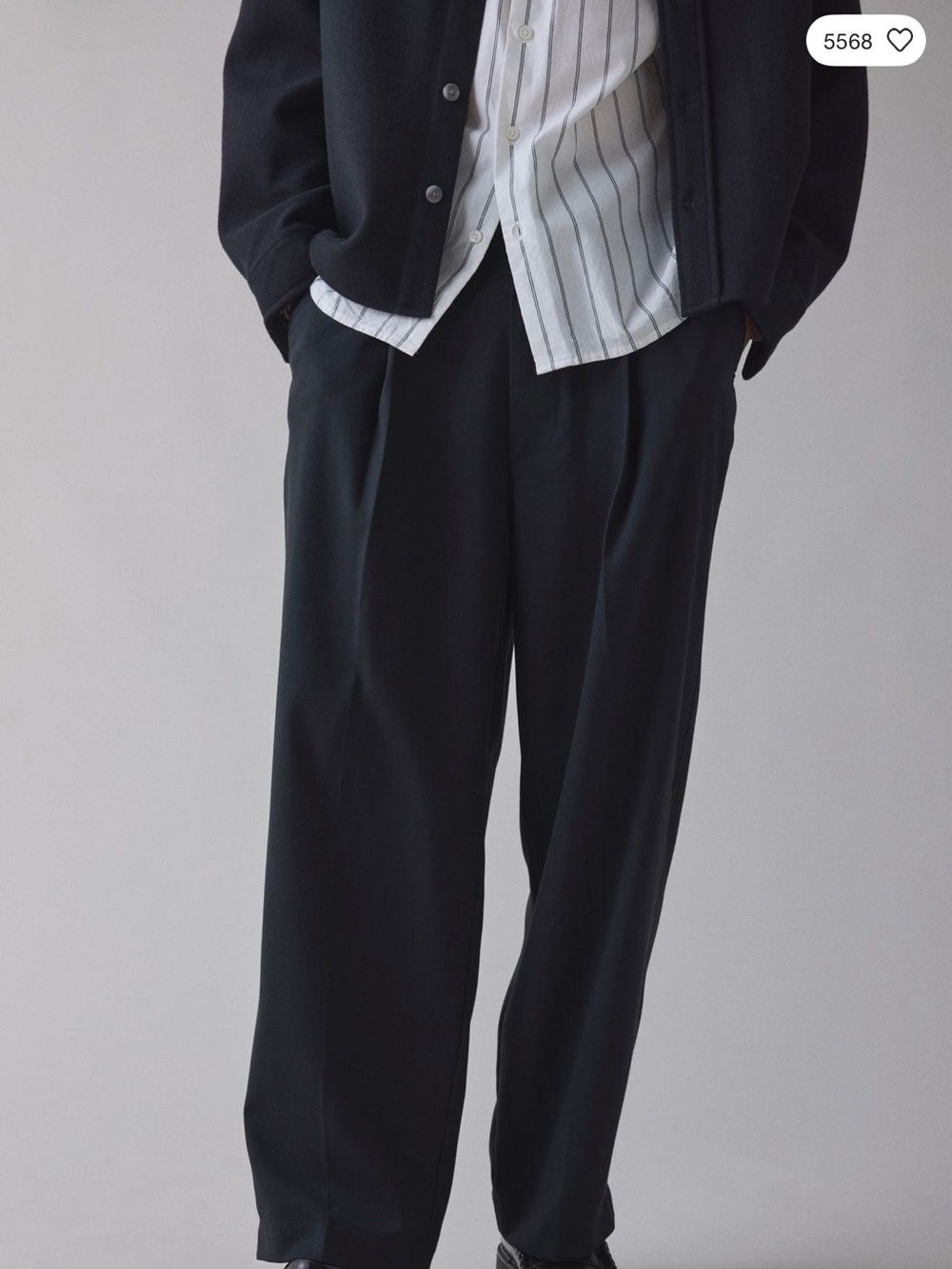 Men's Pleated Black Dress Pants